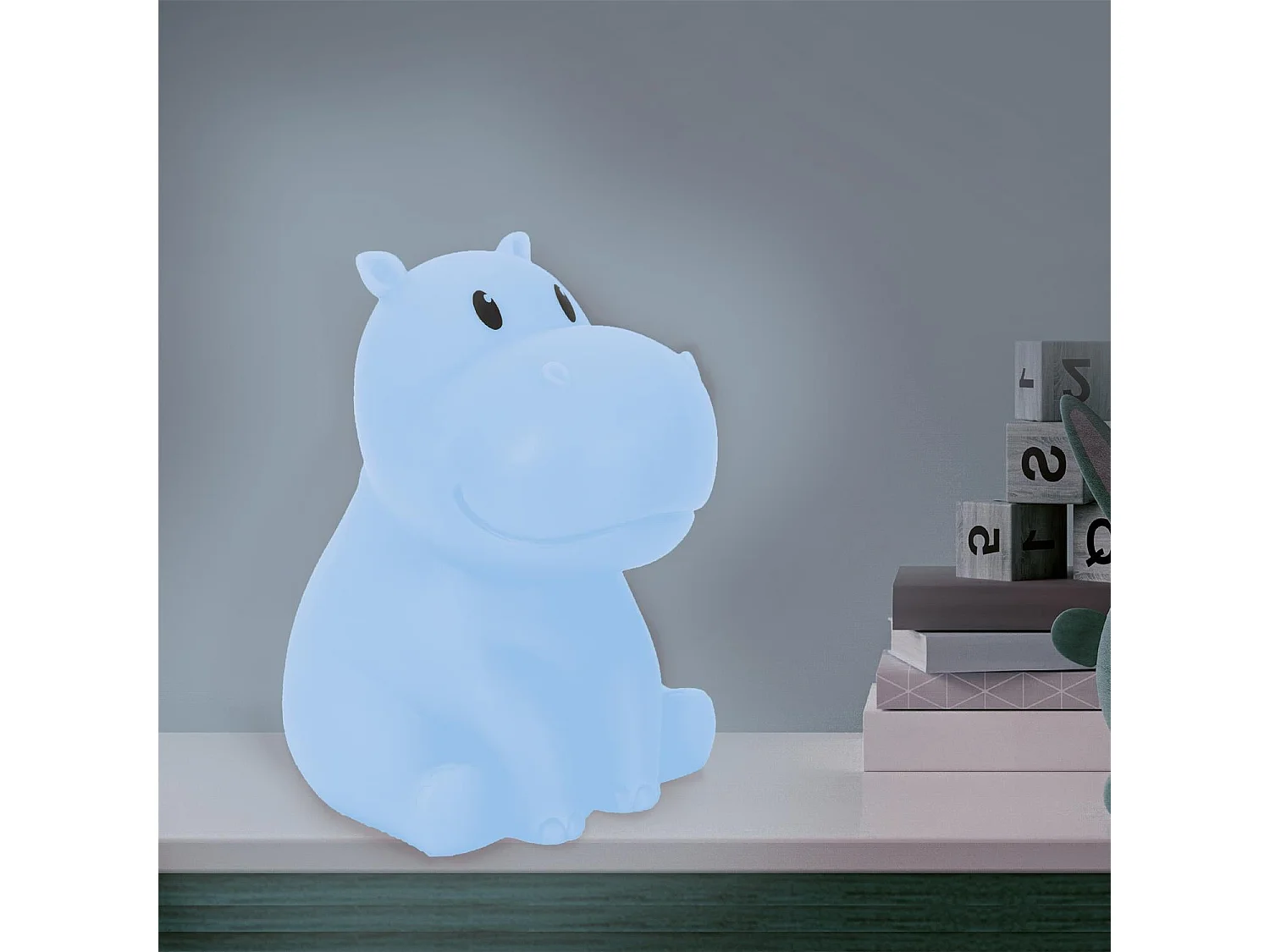 Lampe Veilleuse Hippopotame Gris