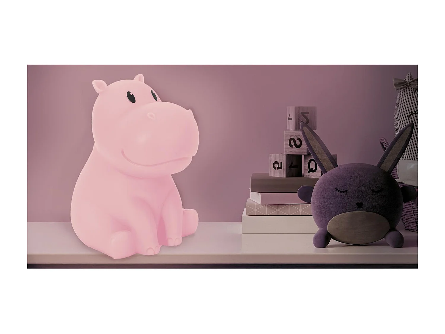 Lampe Veilleuse Hippopotame Gris