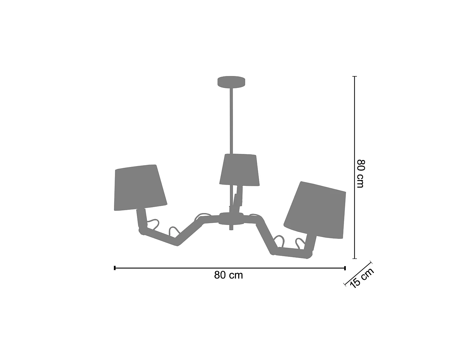 Lustre TOSEL GERI tecido braço cru D80 x  H80  cm