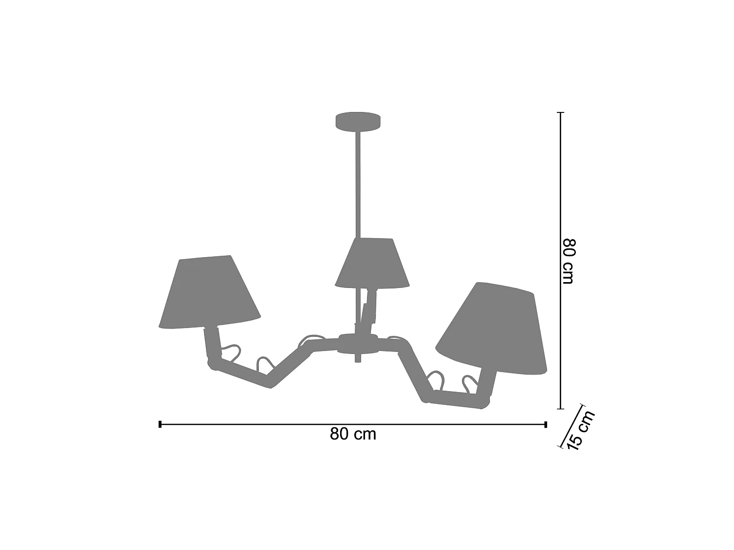 Lustre TOSEL GERI tecido braço Império D80 x  H80  cm