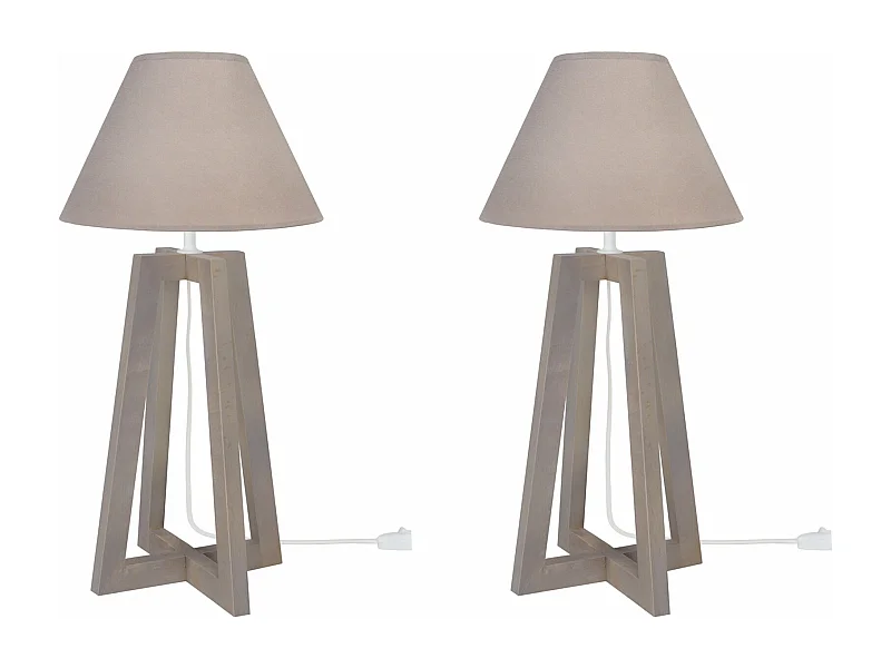 Abajur TOSEL LINKOPING LT2 tecido coluna branco D22 x  H48  cm