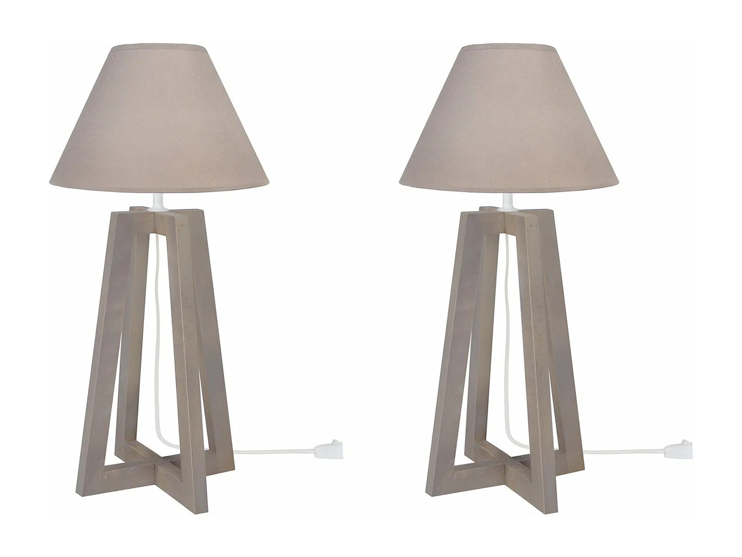 Abajur TOSEL LINKOPING LT2 tecido coluna branco D22 x  H48  cm