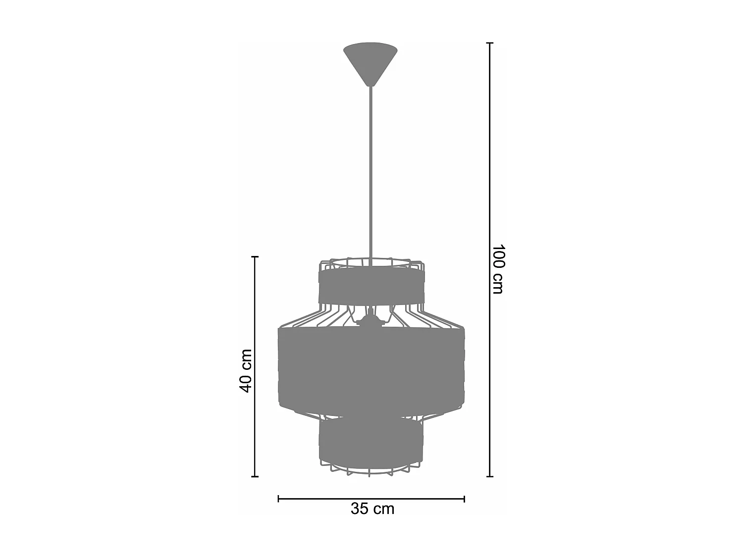 Suspensão TOSEL  TRESSÉ BAGAN metal e madeira globo Madeira de carvalho D43 x  H99  cm