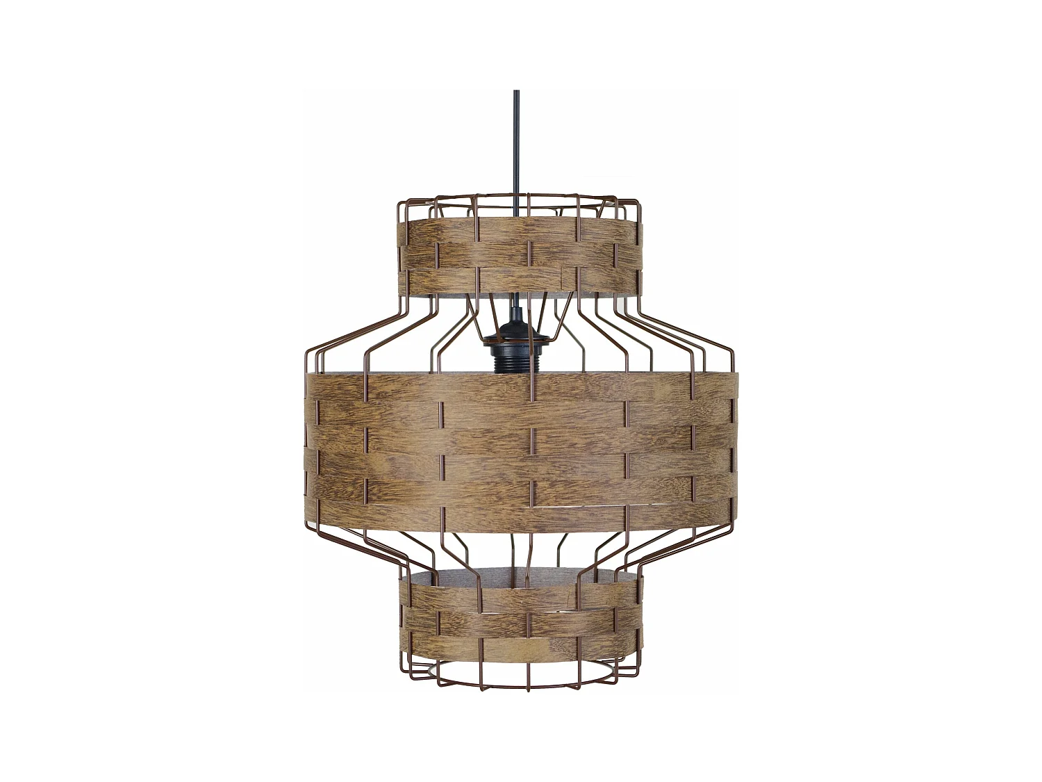 Suspension, métal marron bois africain 100 cm.