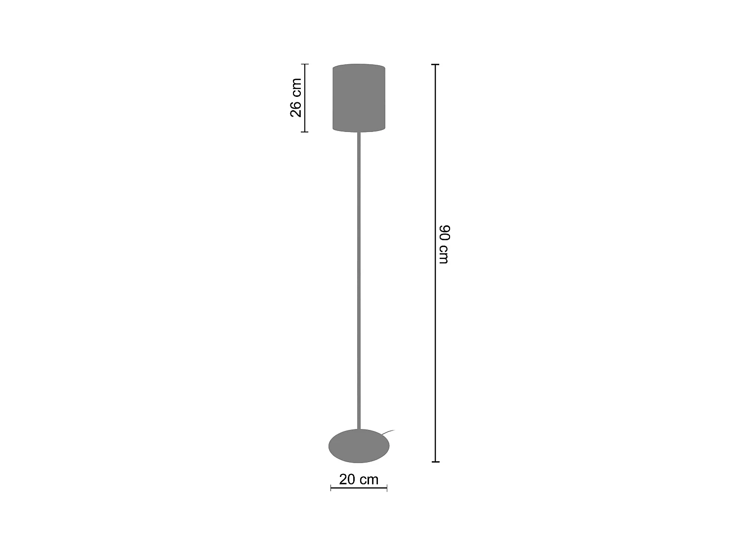Lampadaire d'Enfant  TOSEL ,métal,Orange , H 162xD20xP20cm