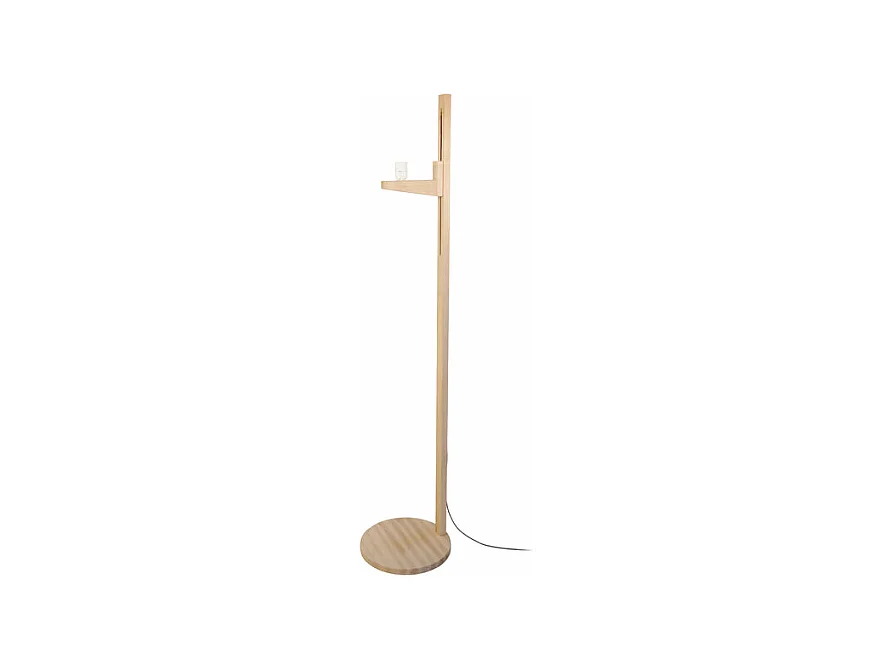 Lampadaire bois naturel 168 cm.
