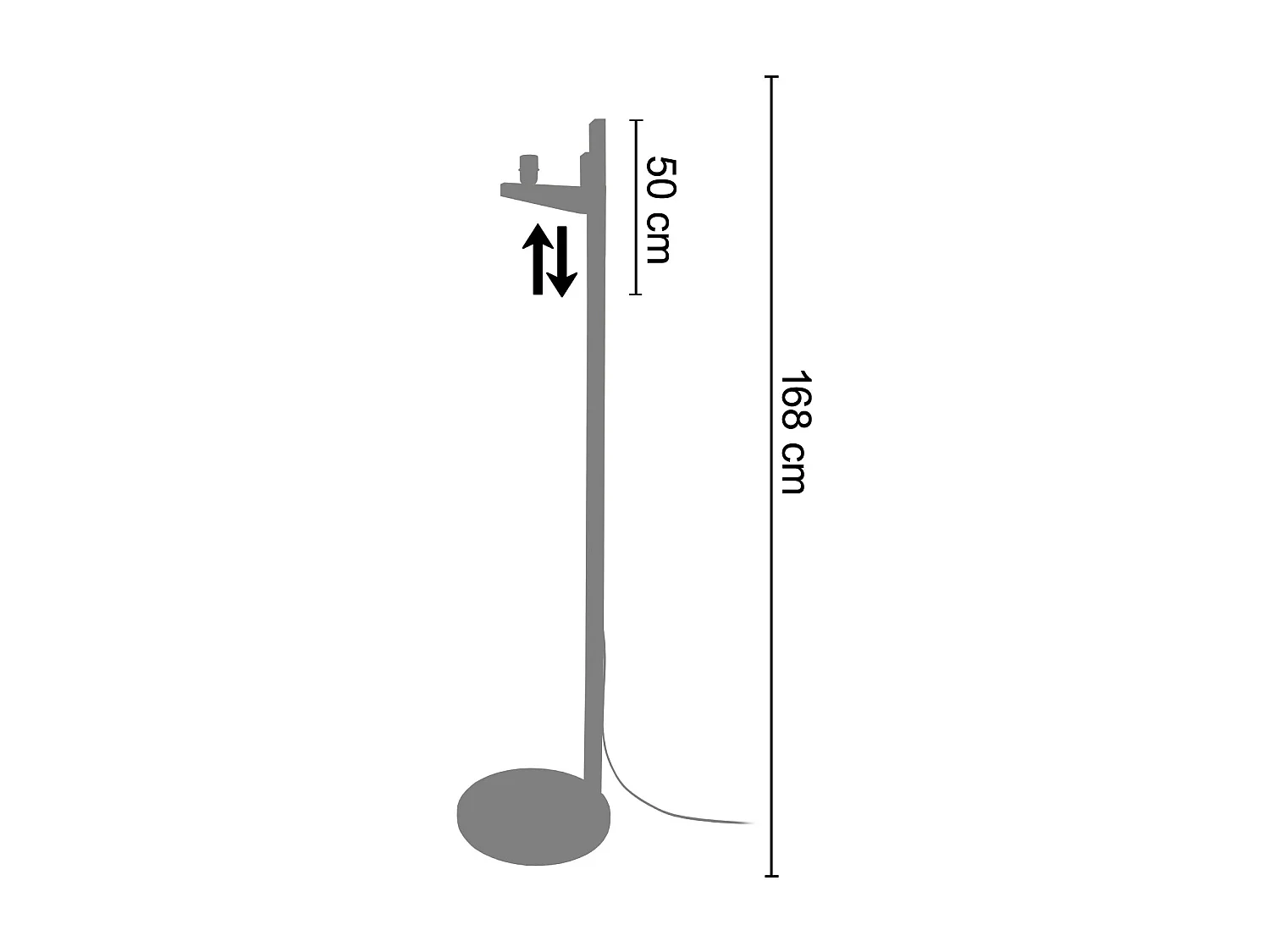 Lampadaire bois naturel 168 cm.