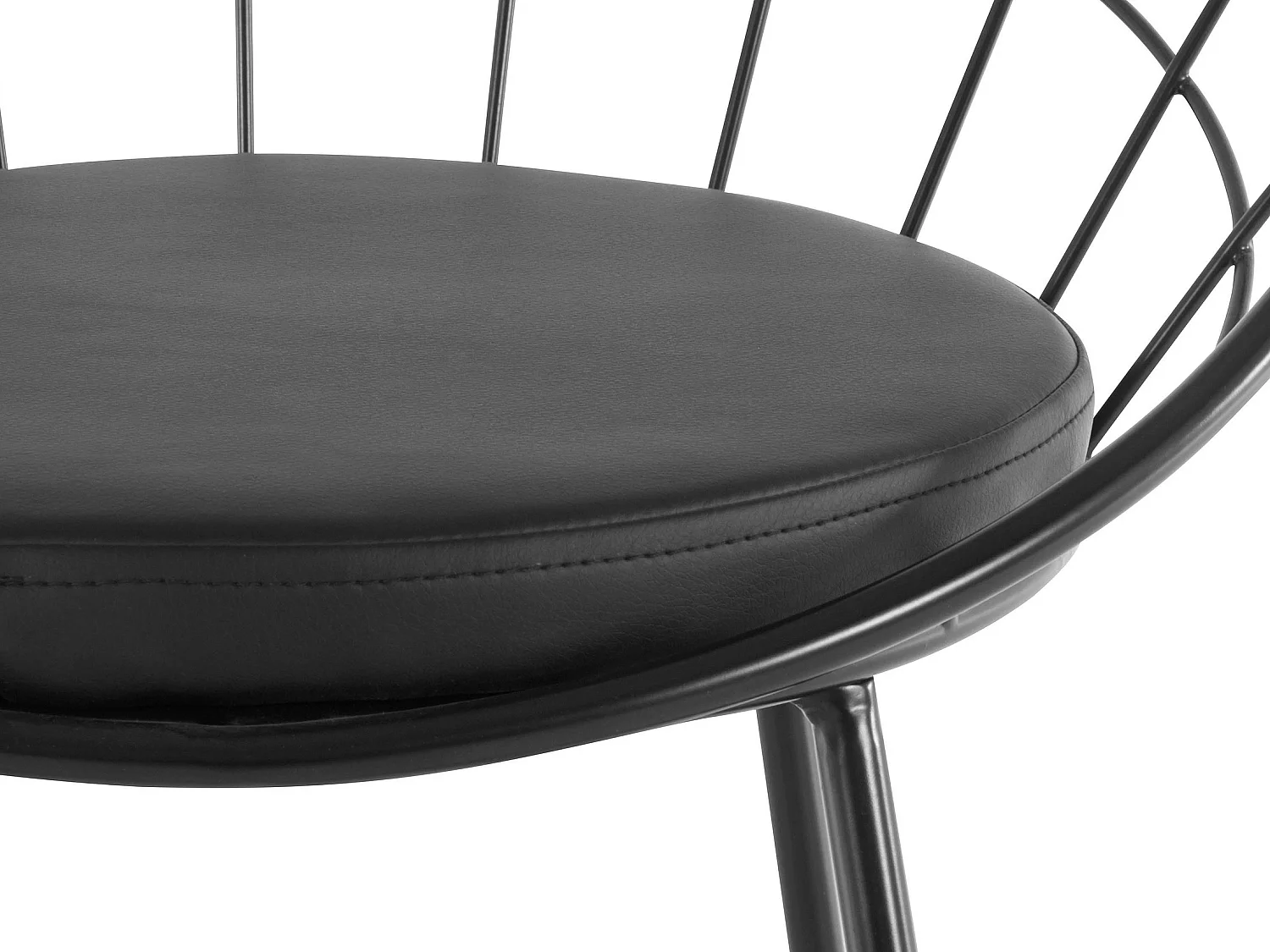 Petra | Set van 2 barkrukken in PU/metaal zwart