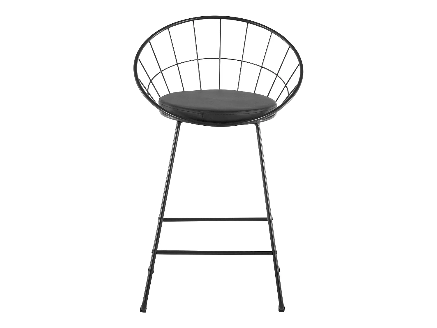 Petra | Barhocker Set von 2 in PU/Metall schwarz