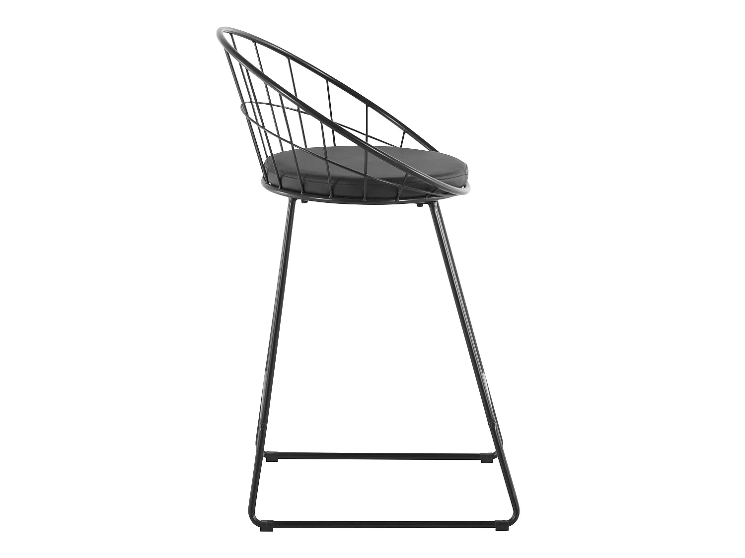 Petra | Barhocker Set von 2 in PU/Metall schwarz