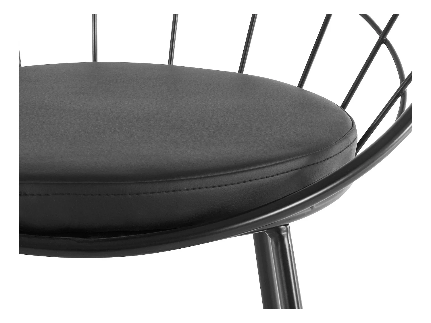 Petra | Barhocker Set von 2 in PU/Metall schwarz