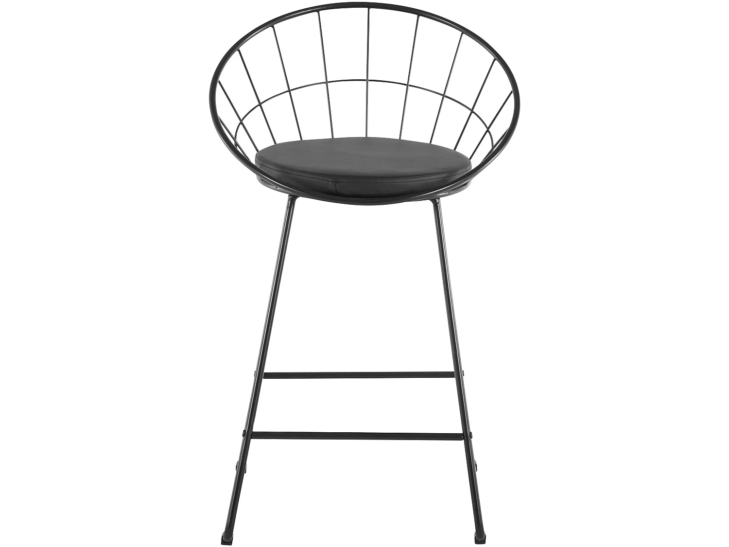 Petra | Set van 2 barkrukken in PU/metaal zwart