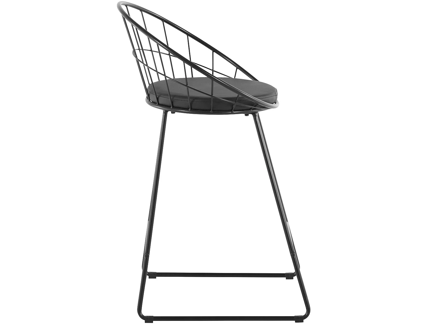 Petra | Set van 2 barkrukken in PU/metaal zwart