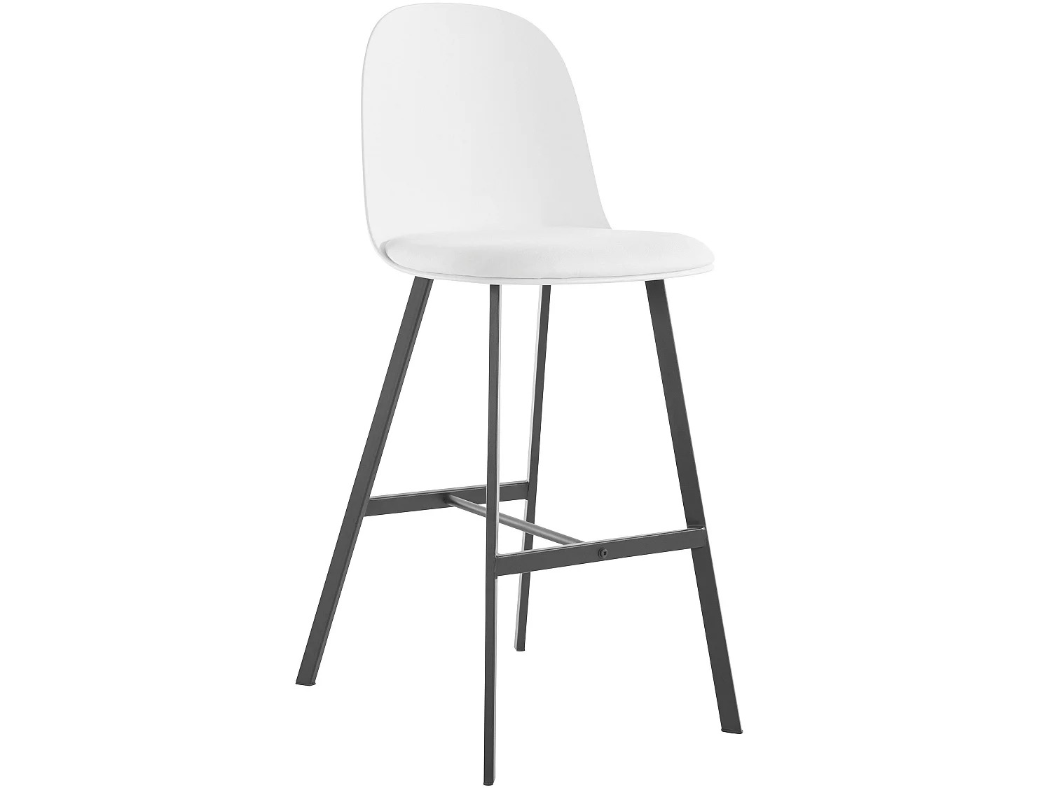 Juego de 2 taburetes de bar de PU y plástico con patas de metal