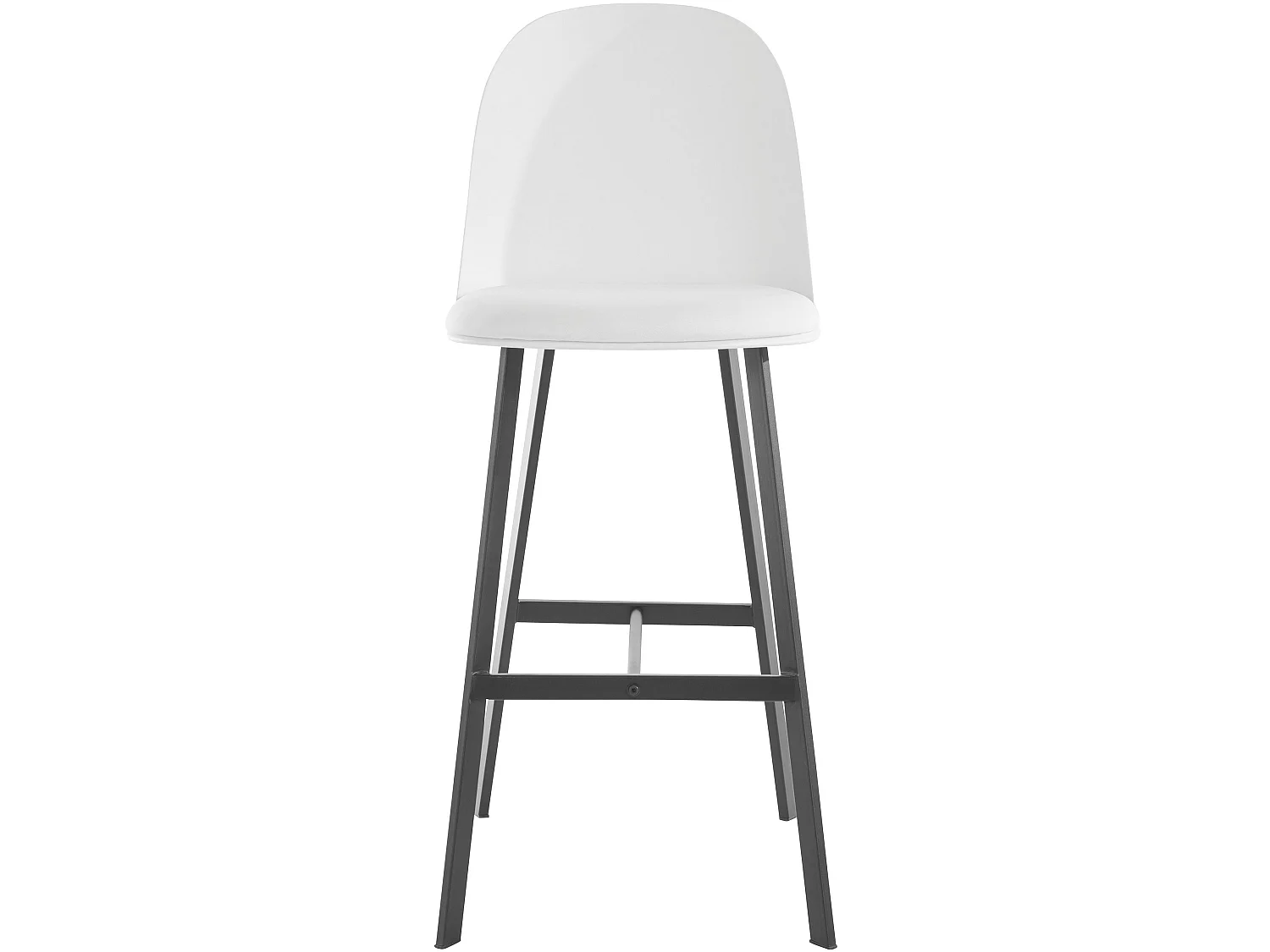 Juego de 2 taburetes de bar de PU y plástico con patas de metal