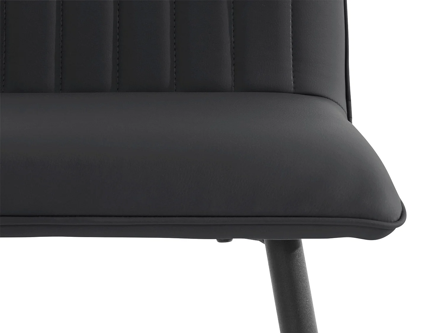 Zeta | Lot de 2 tabourets de bar rembourrés en PU noir