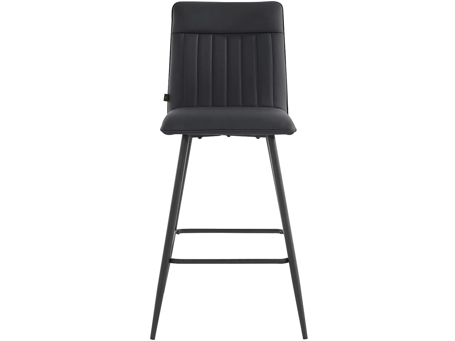 Zeta | Lot de 2 tabourets de bar rembourrés en PU noir