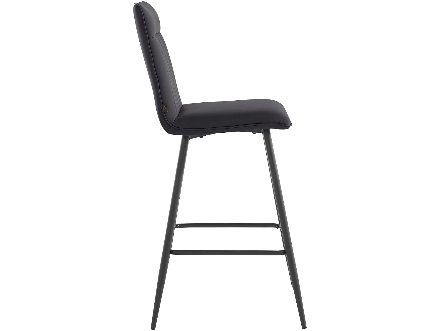 Zeta | Lot de 2 tabourets de bar rembourrés en PU noir