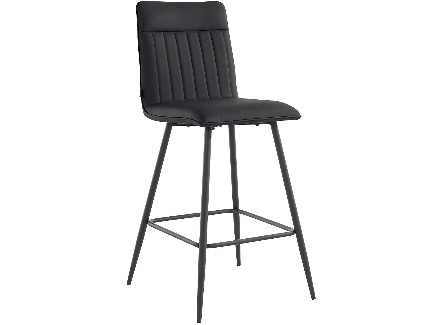Zeta | Lot de 2 tabourets de bar rembourrés en PU noir