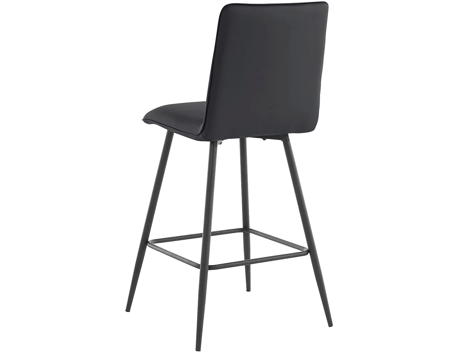 Zeta | Lot de 2 tabourets de bar rembourrés en PU noir