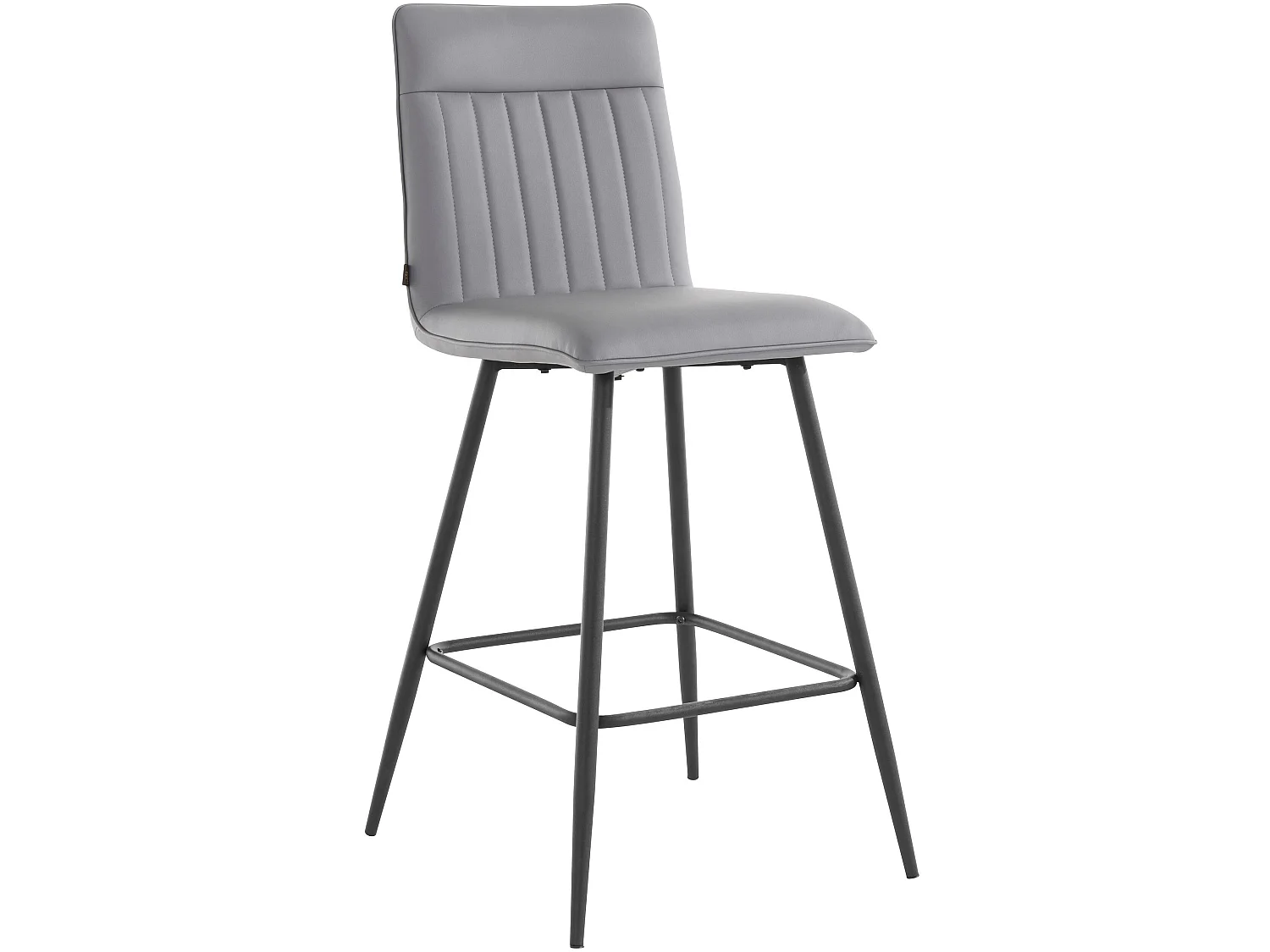Zeta | Lot de 2 tabourets de bar rembourrés en PU gris