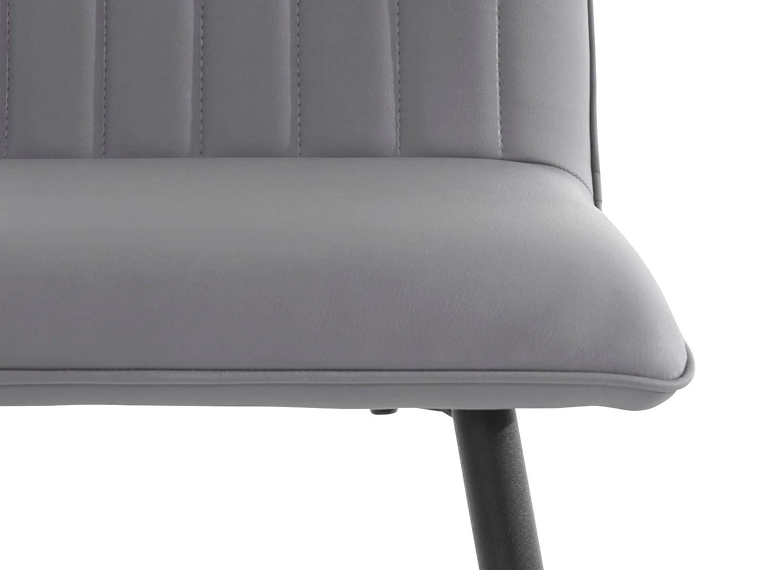 Zeta | Lot de 2 tabourets de bar rembourrés en PU gris