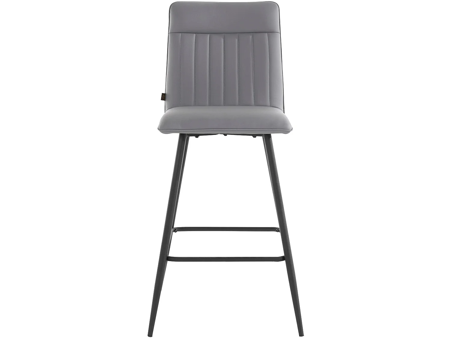 Zeta | Lot de 2 tabourets de bar rembourrés en PU gris