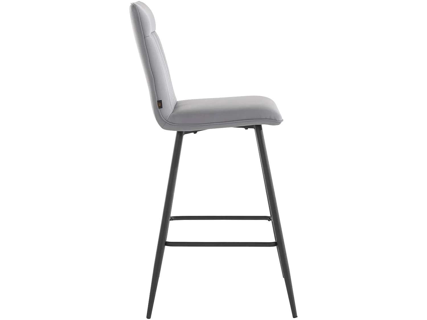 Zeta | Lot de 2 tabourets de bar rembourrés en PU gris