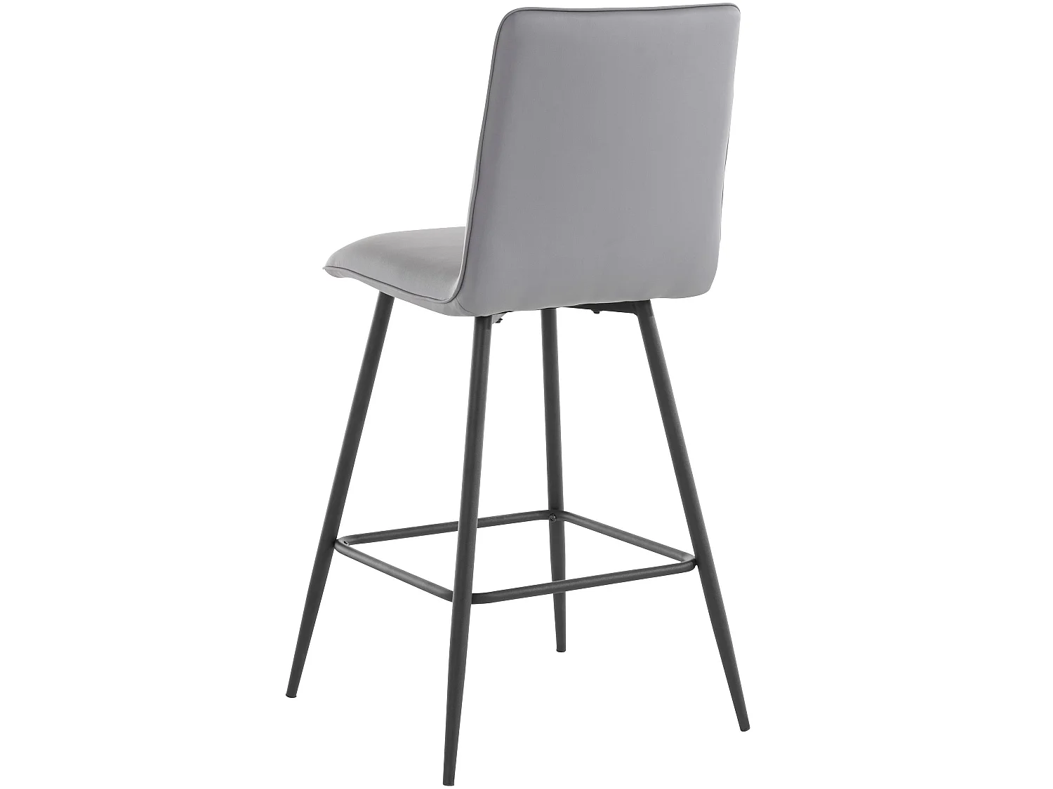 Zeta | Lot de 2 tabourets de bar rembourrés en PU gris