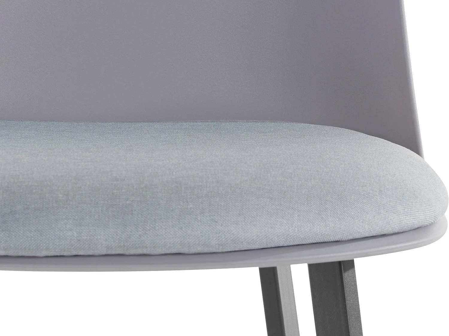 Set di 2 sgabelli in PU e plastica grigio con gambe in metallo nero