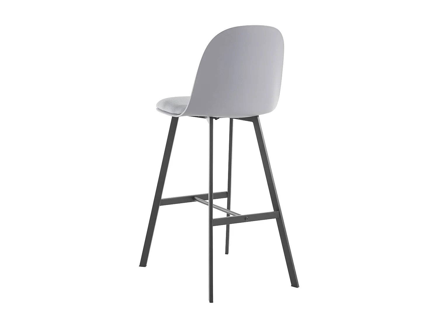 Set di 2 sgabelli in PU e plastica grigio con gambe in metallo nero