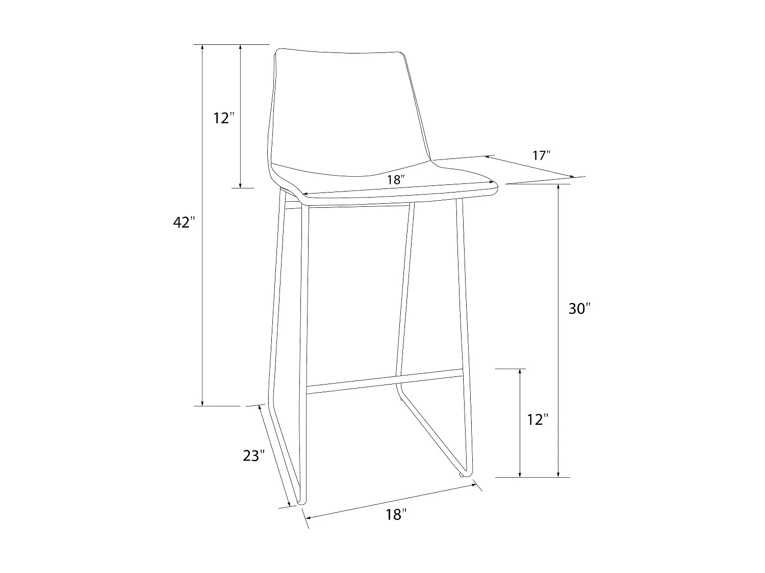 Barhocker aus Kunstleder, braun
