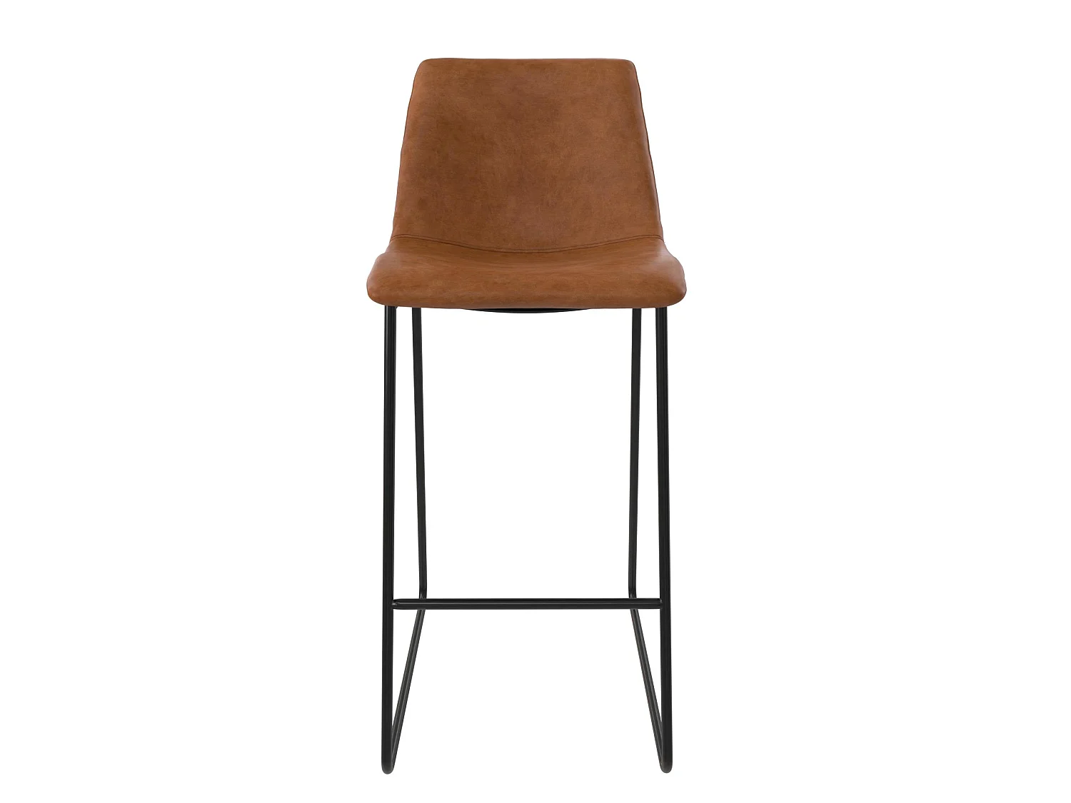 Bowden | Tabouret de bar en simili cuir caramel