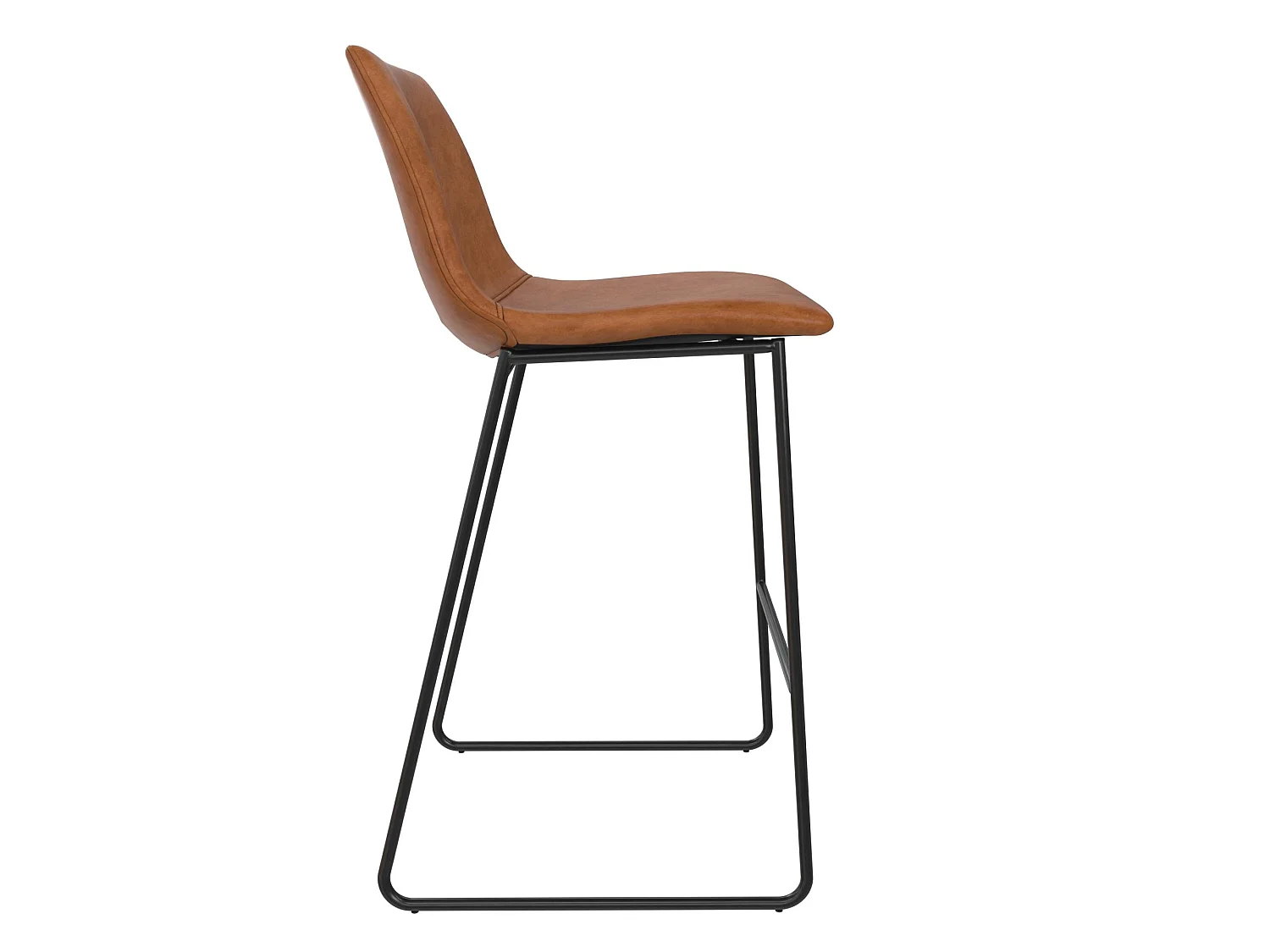 Bowden | Tabouret de bar en simili cuir caramel