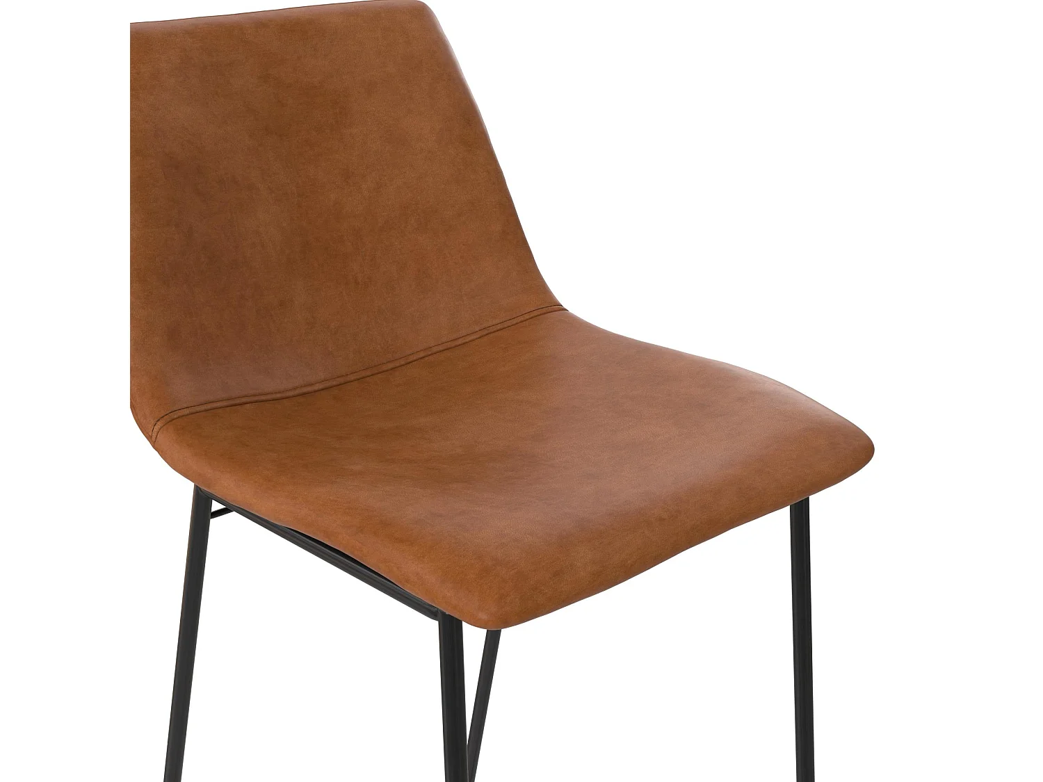 Bowden | Tabouret de bar en simili cuir caramel