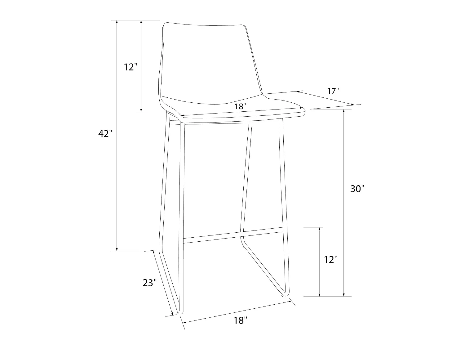 Bowden | Tabouret de bar en simili cuir caramel