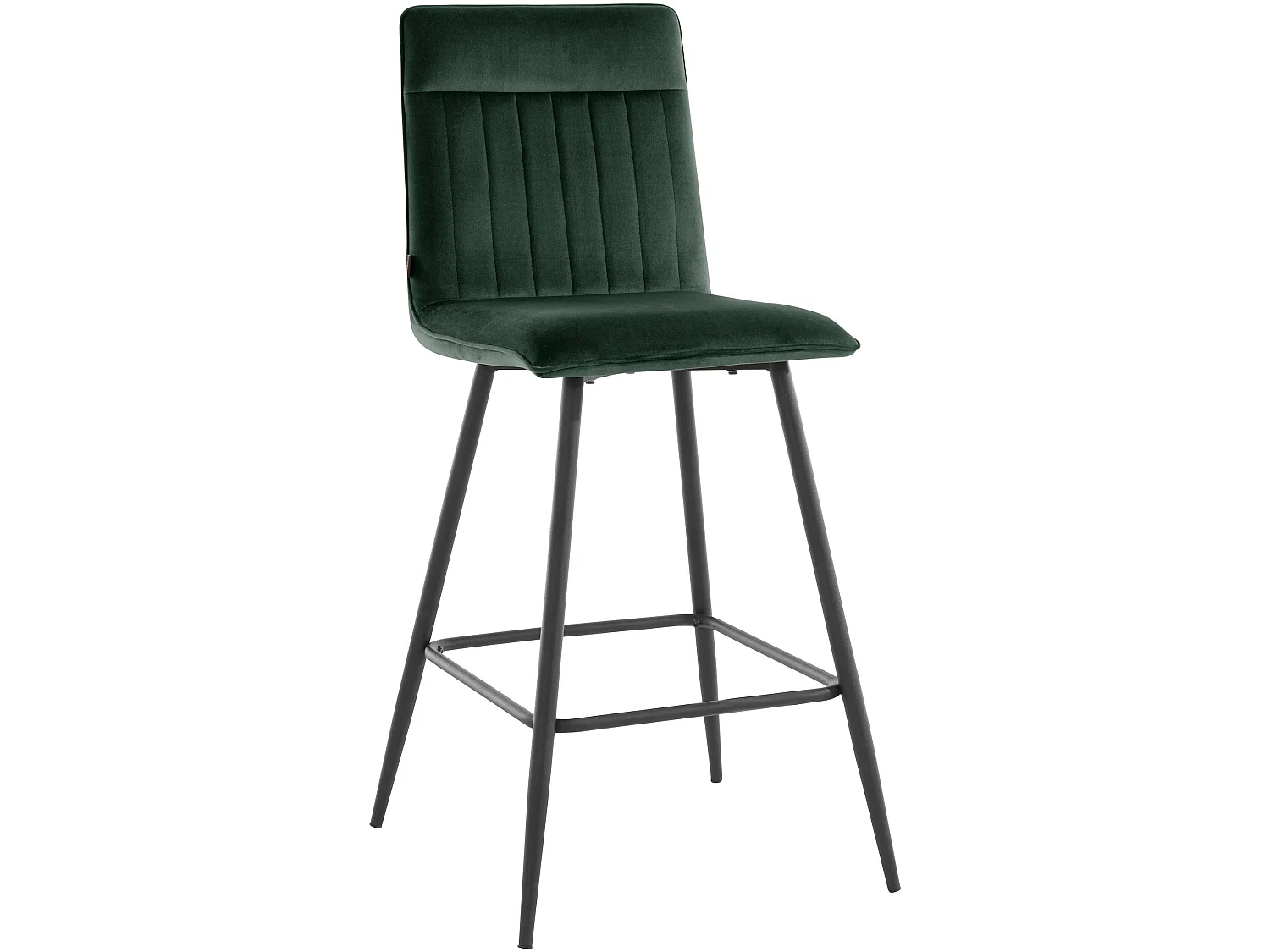 Set di 2 sgabelli imbottiti in velluto verde scuro