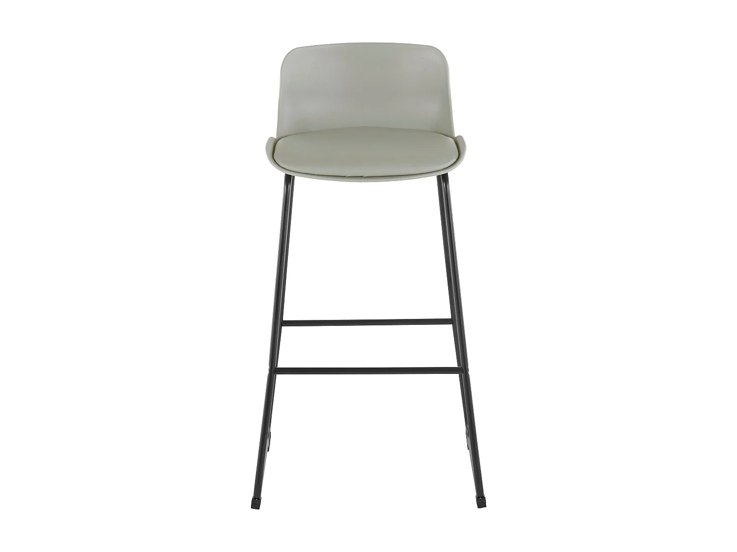 Set di 2 sgabelli imbottiti in PU grigio chiaro