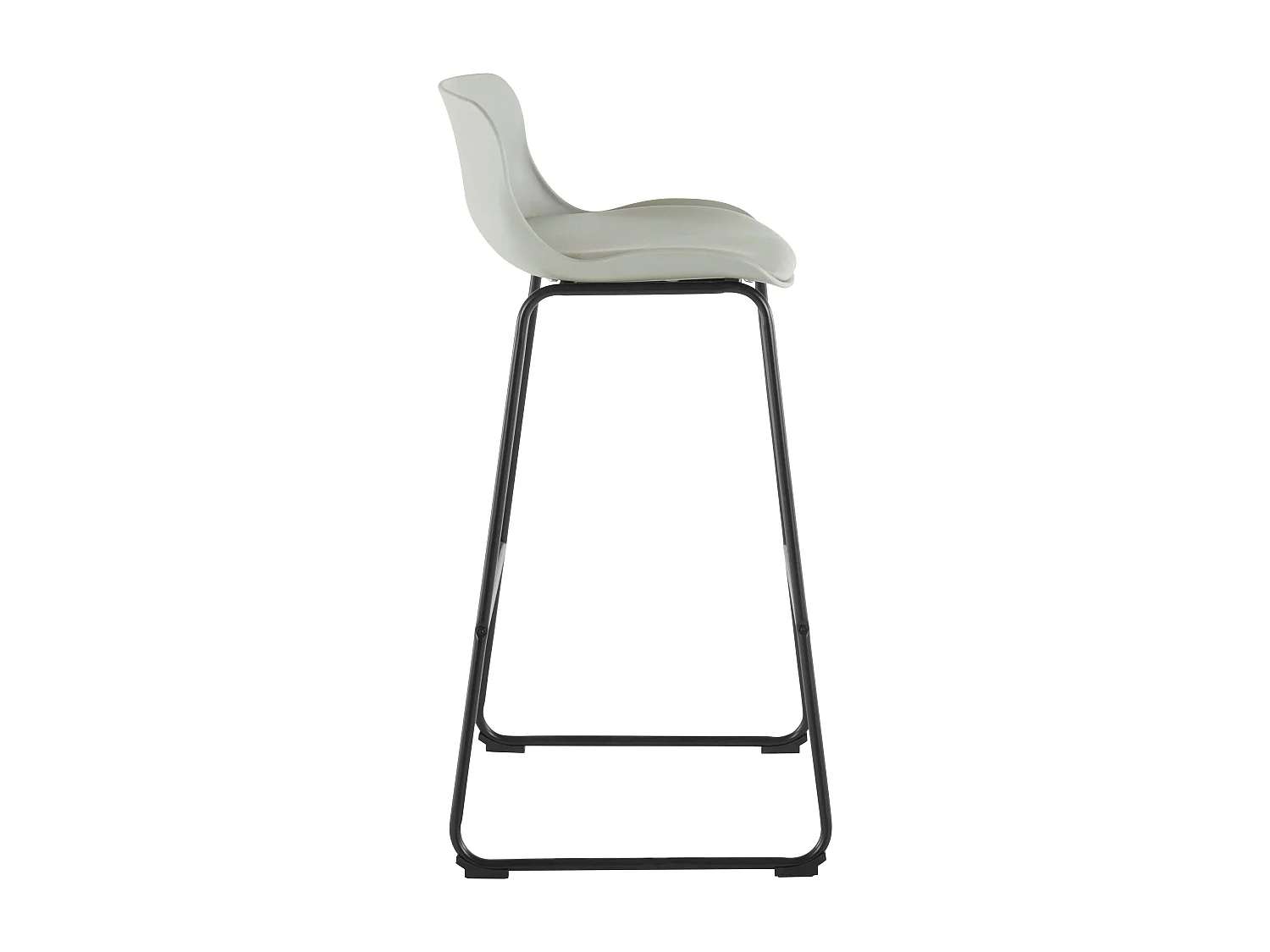 Set di 2 sgabelli imbottiti in PU grigio chiaro