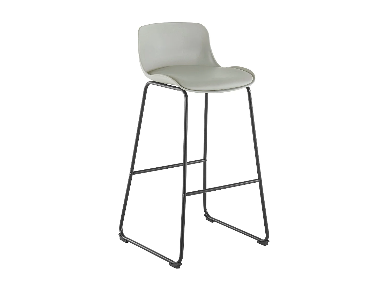 Set di 2 sgabelli imbottiti in PU grigio chiaro