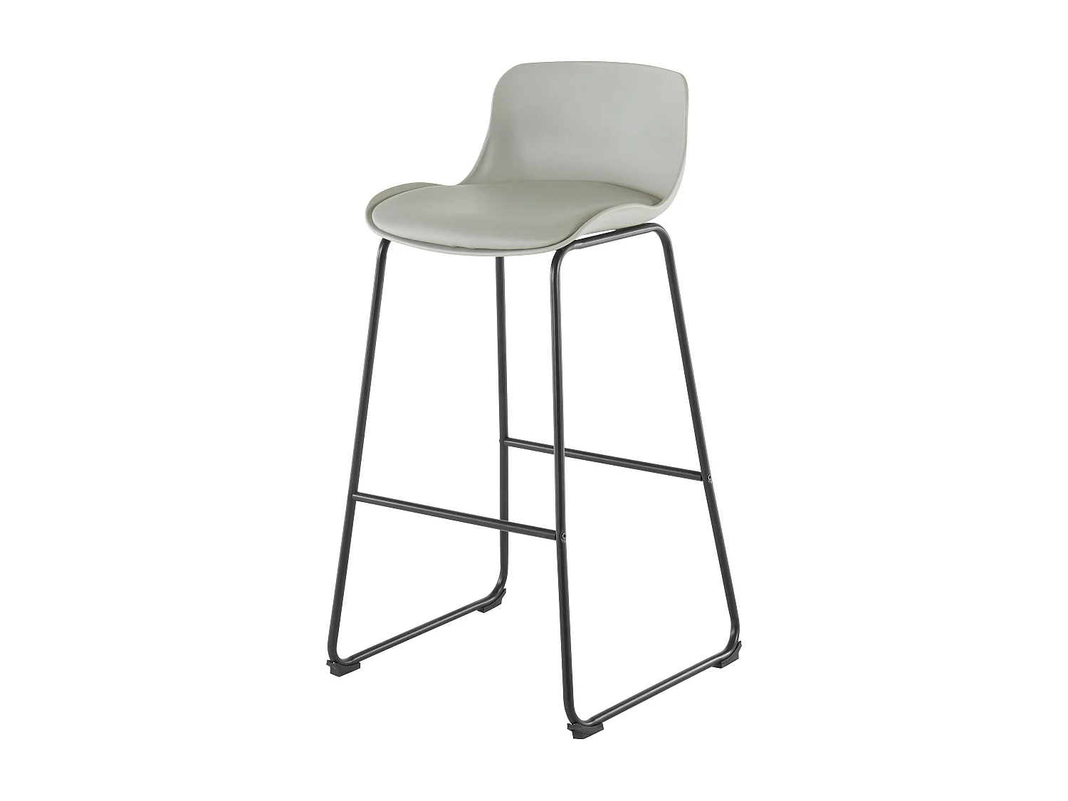 Set di 2 sgabelli imbottiti in PU grigio chiaro