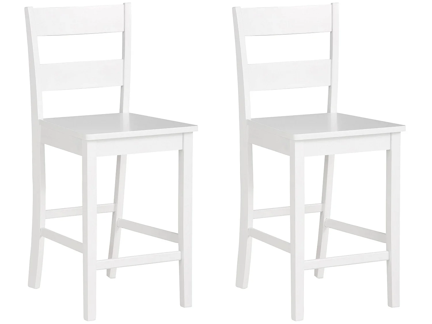 Juego de 2 taburetes de bar en MDF blanco