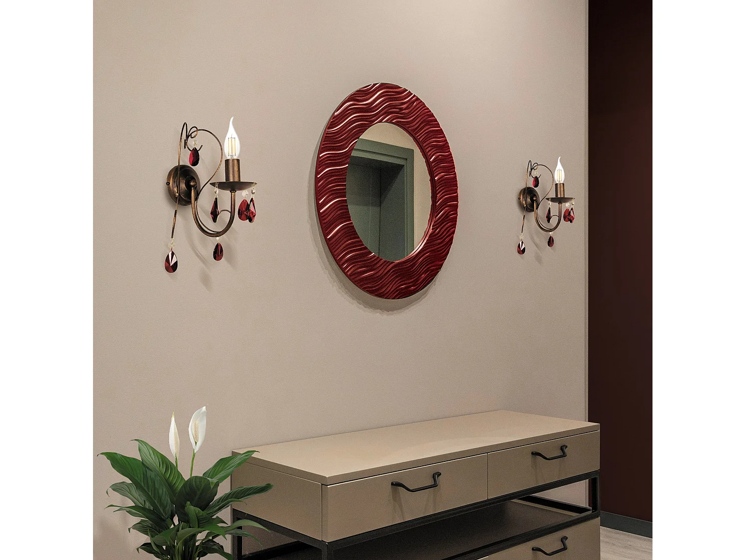 Applique TOSEL ,métal,Marron,H9xD25xP25cm