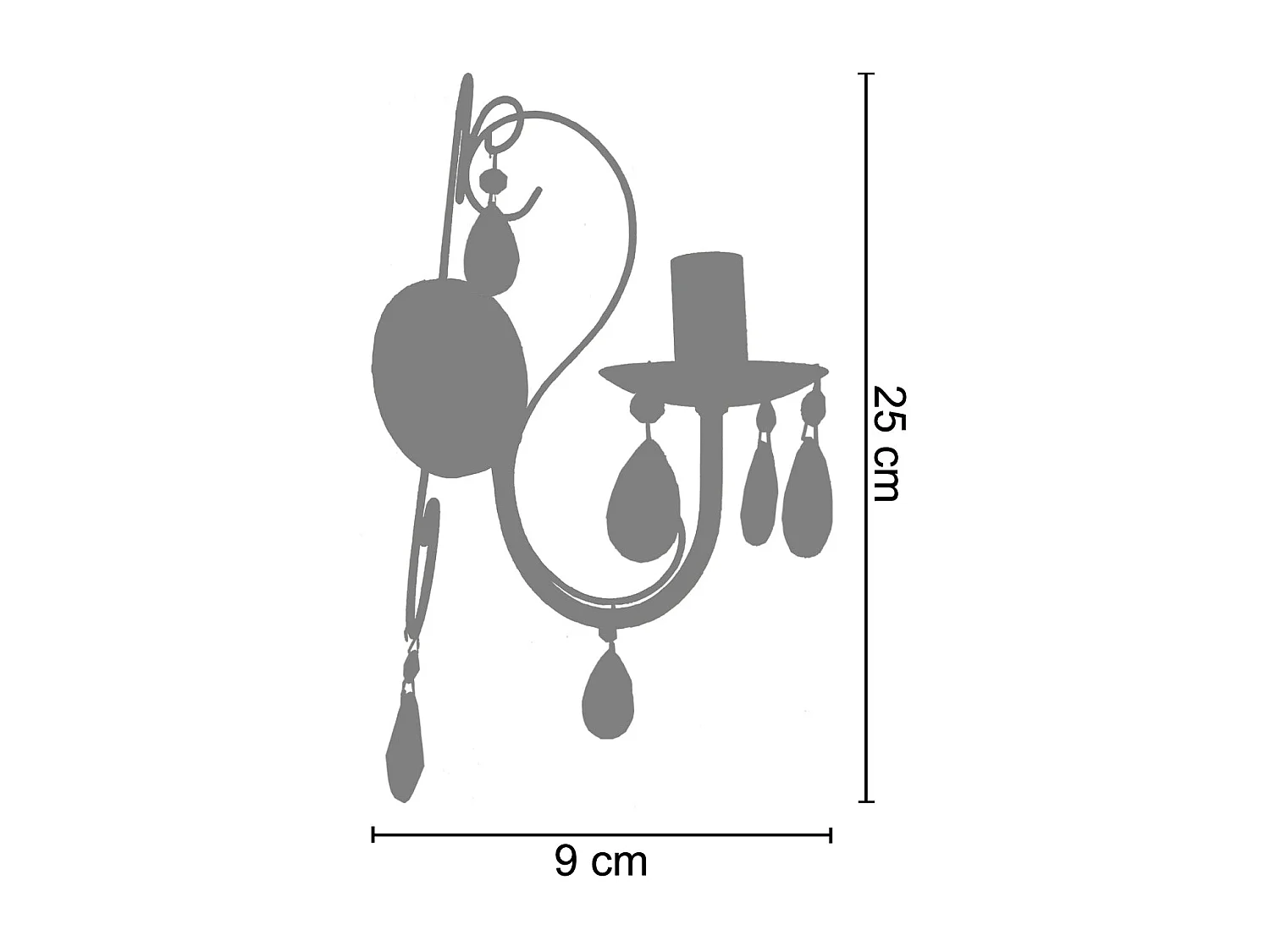 Applique TOSEL ,métal,Marron,H9xD25xP25cm