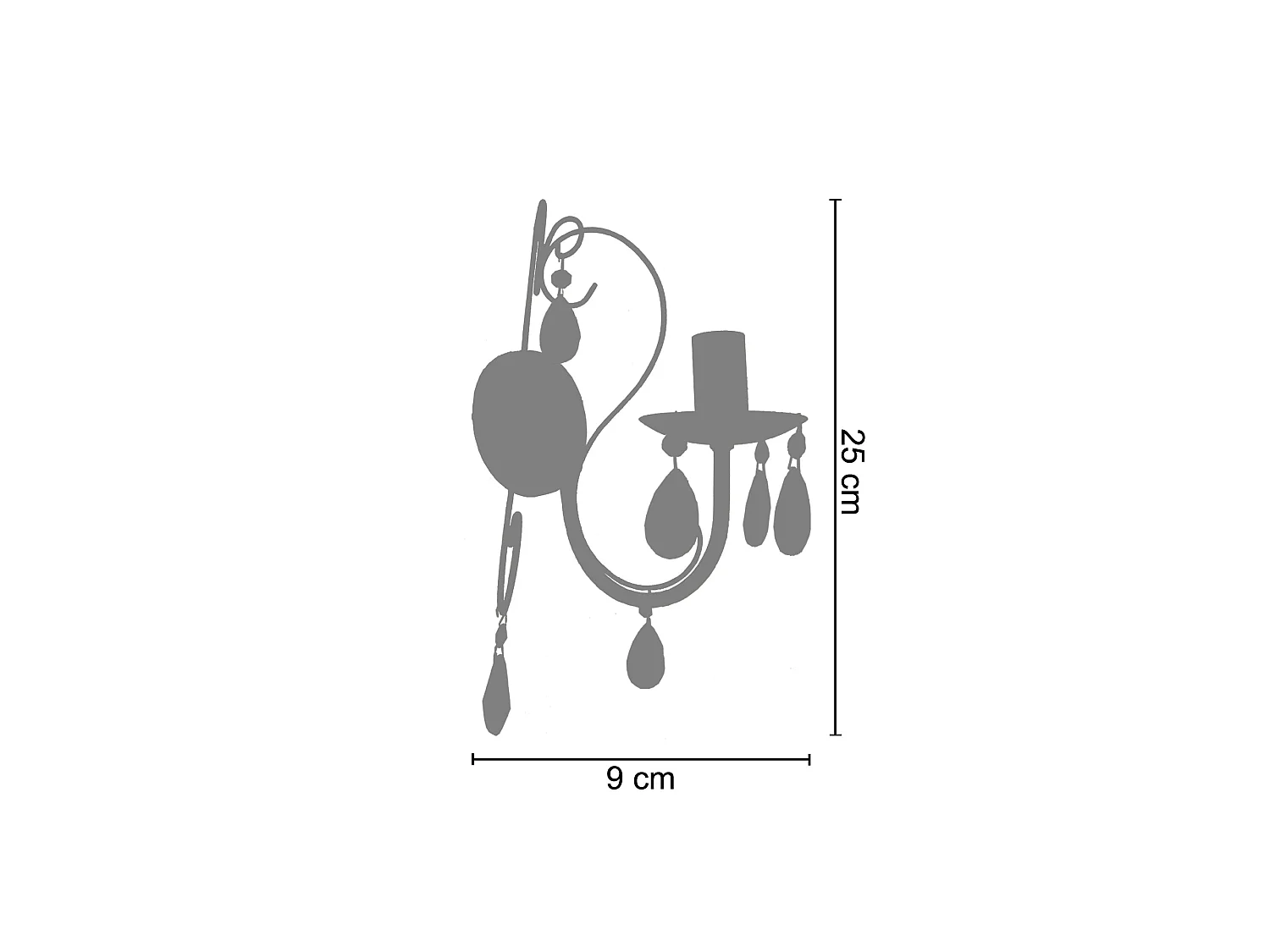 Applique TOSEL ,métal,Marron,H9xD25xP25cm