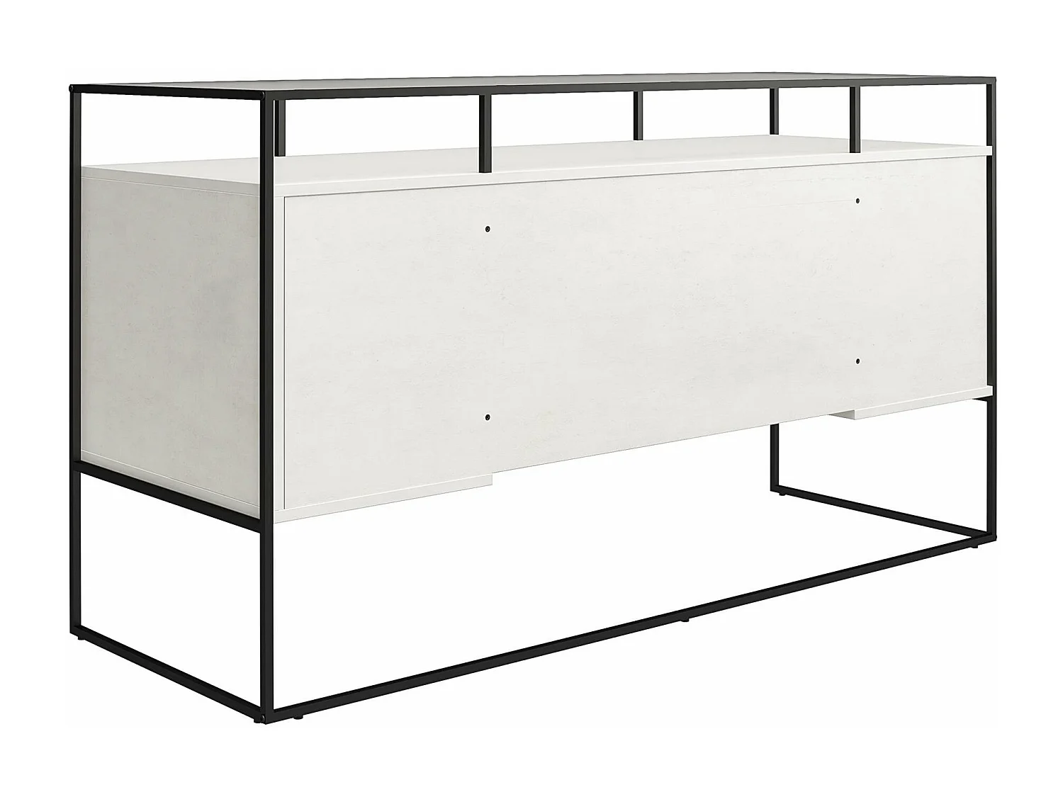 Scrivania con 2 cassetti e contenitore in vetro e base in MDF gesso