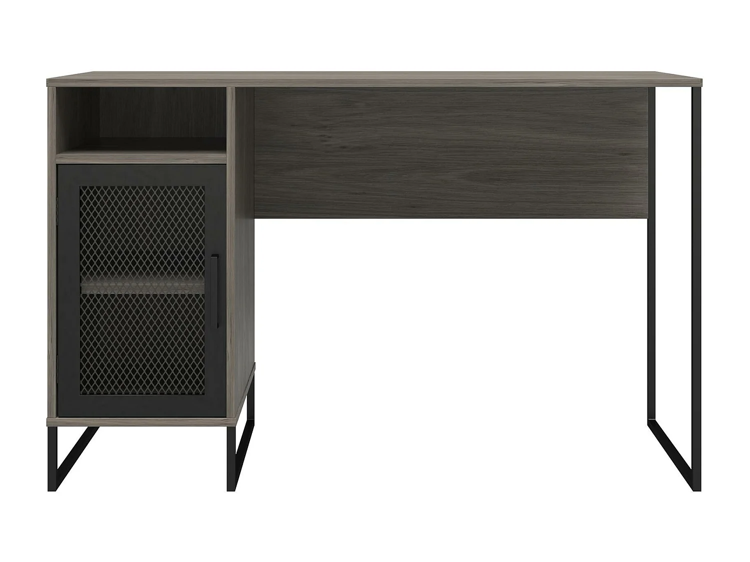 Purdue | Bureau ordinateur caisson 1 porte en MDF chêne gris