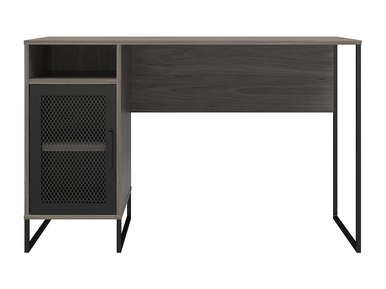 Purdue | Bureau ordinateur caisson 1 porte en MDF chêne gris