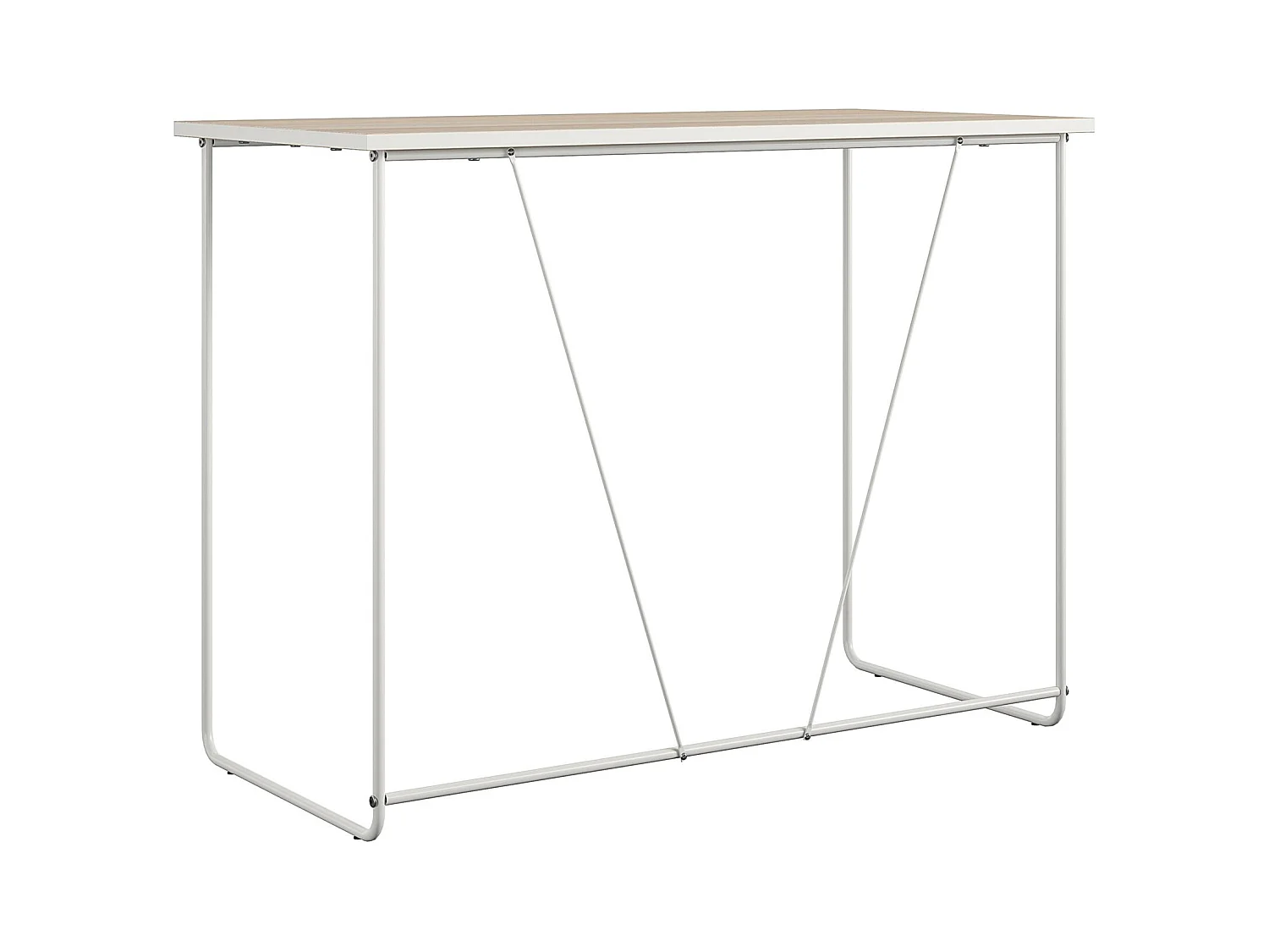 Mesa de ordenador en naturaleza de aglomerado y estructura en metal