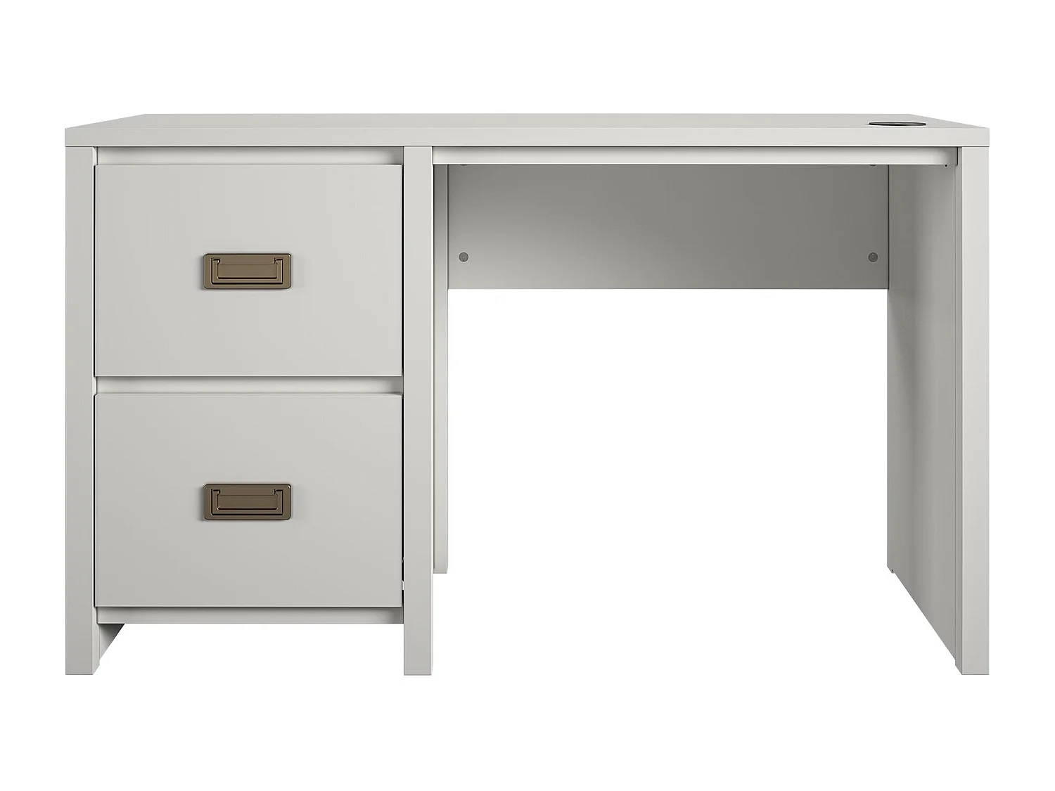Haven | Bureau caisson avec 2 tiroirs en MDF blanc